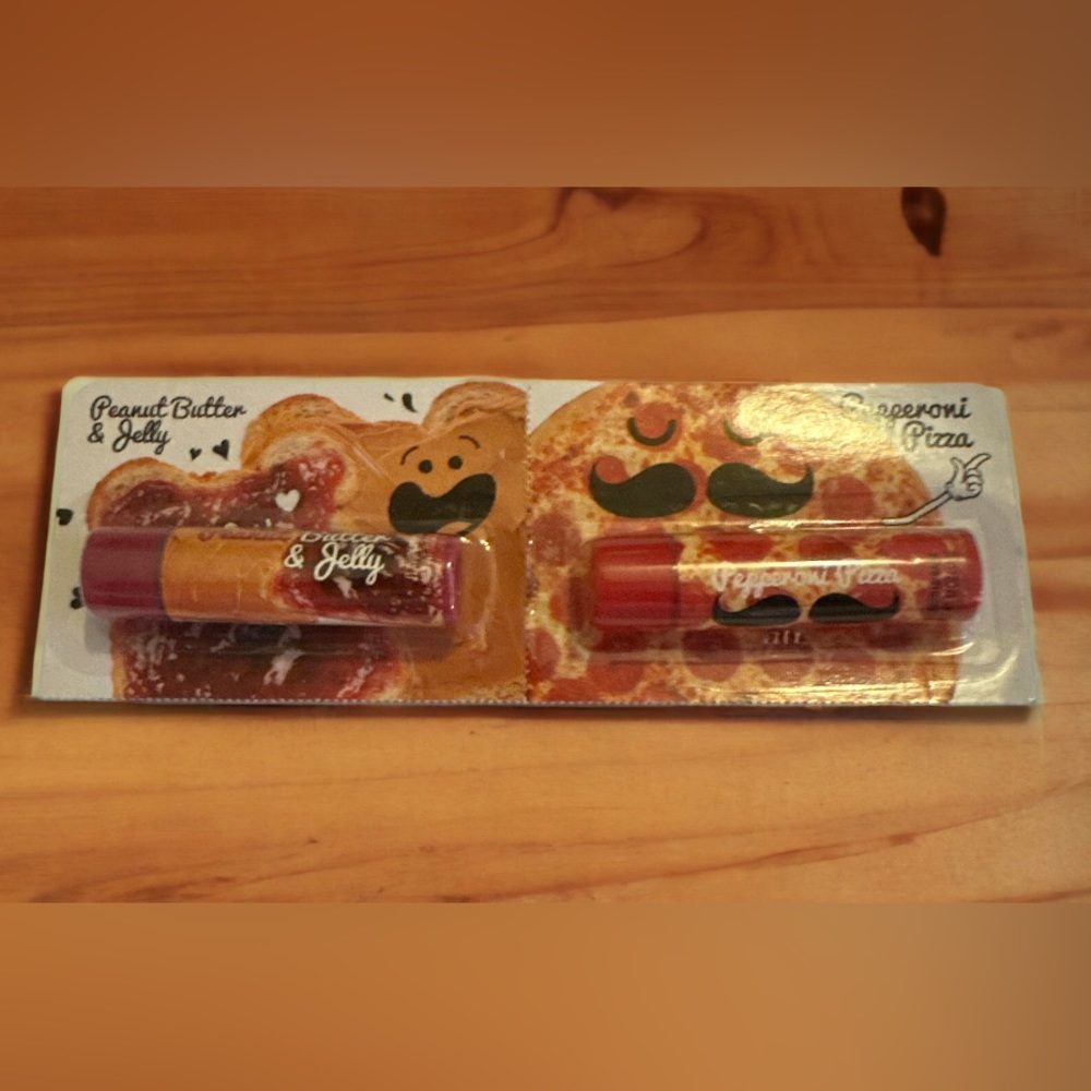 4/20 Food Flavored Lip Balm 1 pepperoni pizza 1 peanut butter jelly  lip
